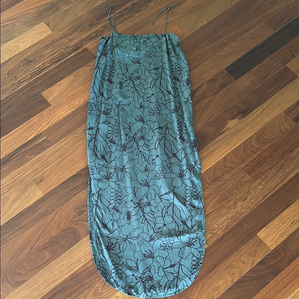 Acacia Swimwear Floral Maxi Dress in Teal and Black